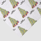 Watercolor Preppy Bright Glamour Christmas Trees Seidenpapier (Ausschnitt)