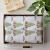 Watercolor Preppy Bright Glamour Christmas Trees Seidenpapier (Geschenk)
