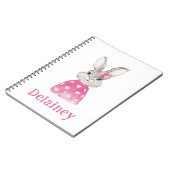 Watercolor Preppy Bunny Personalisiert Notizblock (Linke Seite)