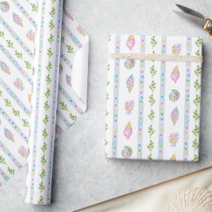 Watercolor Preppy Coastal Merry & Bright Geschenkpapier