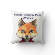 Watercolor Preppy Fox Name Geburtsdatum