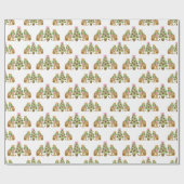 Watercolor Preppy Leopard Christmas Tree Geschenkpapier (Flach)