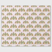 Watercolor Preppy Leopard Christmas Tree Geschenkpapier (Flach)