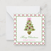 Watercolor Preppy Leopard Christmas Tree Mitteilungskarte (Vorderseite)