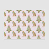 Watercolor Preppy Leopard Christmas Tree Seidenpapier (Vorderseite)