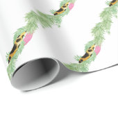 Watercolor Preppy Leopard Garland Christmas Geschenkpapier (Rolleneckpunkt)