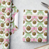 Watercolor Preppy Leopard Garland Christmas Geschenkpapier