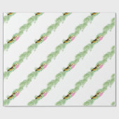 Watercolor Preppy Leopard Garland Christmas Geschenkpapier (Flach)