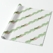 Watercolor Preppy Leopard Garland Christmas Geschenkpapier (Ungerollt)
