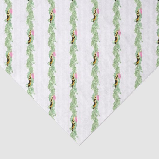 Watercolor Preppy Leopard Garland Christmas Seidenpapier (Ausschnitt)