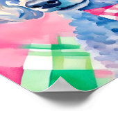 Watercolor Preppy Palm Beach Gingham Poodle Dog Poster (Ecke)