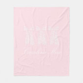 Watercolor Preppy Pink Gingham Bow Fleecedecke (Vorderseite)