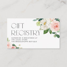 Watercolor Pretty Garden Flowers Gift Registry