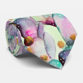 Watercolor Prickly Pear Cactus Desert Pattern  Krawatte (Gerollt)
