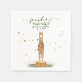 Watercolor Print Alpaca Baby Serviette