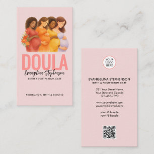 Watercolor Professional Geburts- und Postpartum-Do Visitenkarte