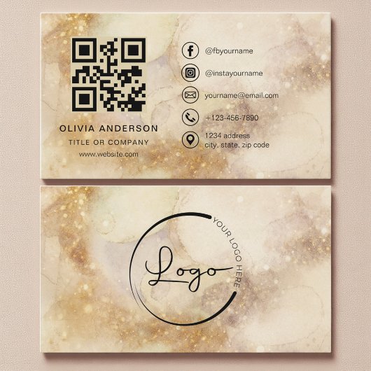 Watercolor-Profi-Business-QR-Code Visitenkarte