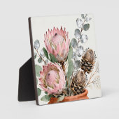 Watercolor Protea Eucalyptus Arrangement Fotoplatte (Vorderseite)