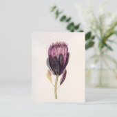 Watercolor Protea Postkarte (Stehend Vorderseite)