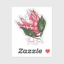 Watercolor Protea Vielen Dank, Aufkleber I