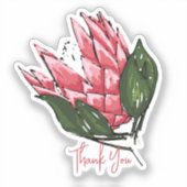 Watercolor Protea Vielen Dank, Aufkleber I (Vorderseite)