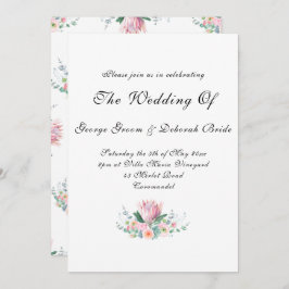 Watercolor Protea Wedding Einladung