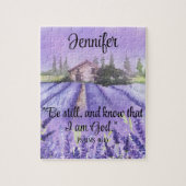 Watercolor Provence Lavender Field Scripting Faith Puzzle (Vertikal)