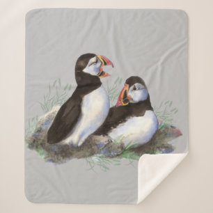 Watercolor Puffin Bird Wildlife Nature Graphic Art Sherpadecke