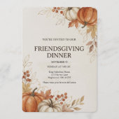 Watercolor Pumpkin Autumn Friendsgiving Dinner Einladung (Vorderseite)