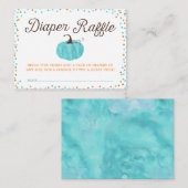 Watercolor Pumpkin Boy Diaper Raffle Ticket Begleitkarte (Vorne/Hinten)