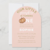 Watercolor Pumpkin First Birthday Invitation Einladung (Vorderseite)