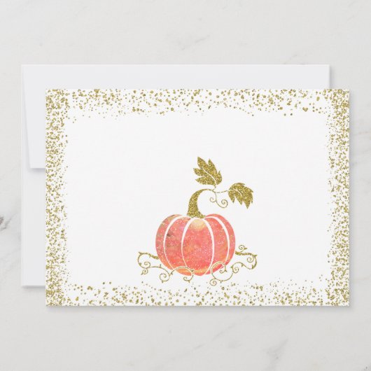 Watercolor Pumpkin Gold Glitzer Fall Danke (Rückseite)