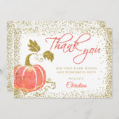 Watercolor Pumpkin Gold Glitzer Fall Danke (Vorne/Hinten)