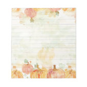 Watercolor Pumpkin Patch Notizblock (Vorderseite)
