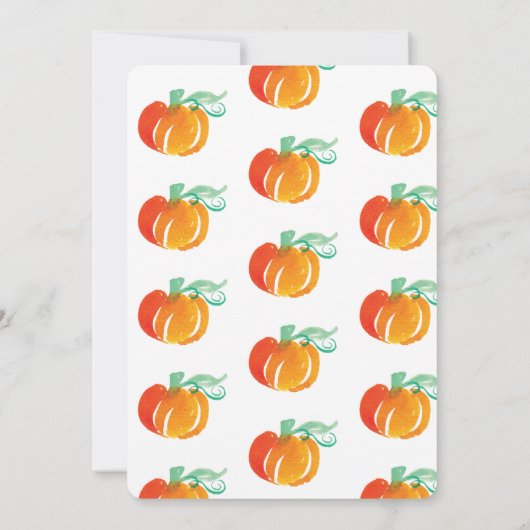 Watercolor Pumpkin Patch Virtual Baby Dusche Einladung (Rückseite)