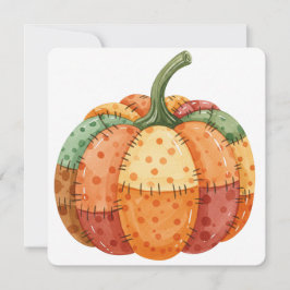 Watercolor pumpkin patchwork thanksgiving card karte