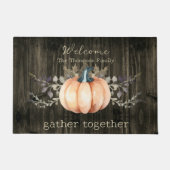 Watercolor Pumpkin Personalized Fußmatte (Vorderseite)