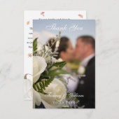 Watercolor Pumpkin Skript Hochzeit Foto Dankeskarte (Vorne/Hinten)