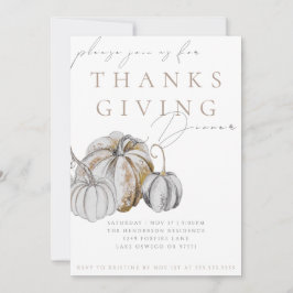Watercolor Pumpkin Thanksgiving Dinner Invitation Einladung