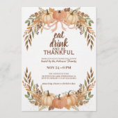 Watercolor Pumpkin Thanksgiving Invitation Einladung (Vorderseite)