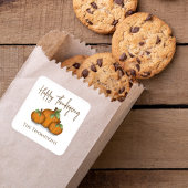 Watercolor Pumpkins Happy Thanksgiving Custom Quadratischer Aufkleber