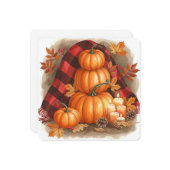 Watercolor pumpkins, plaid and candles karte (Vorderseite/Rückseite Beispiel)