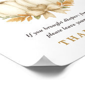 Watercolor Pumpkins Twin Baby Shower Diaper Raffle Poster (Ecke)