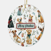 Watercolor Puppies Christmas Tree Ornament (Links)