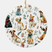 Watercolor Puppies Christmas Tree Ornament (Hinten)