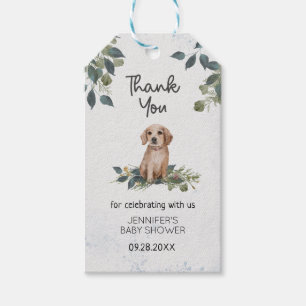 Watercolor Puppy Baby Dusche Vielen Dank Geschenkanhänger