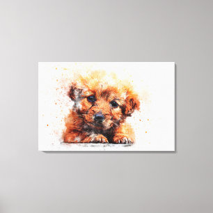 Watercolor Puppy Leinwanddruck