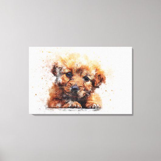 Watercolor Puppy Leinwanddruck (Vorderseite)