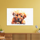 Watercolor Puppy Leinwanddruck (Insitu (Wohnzimmer))