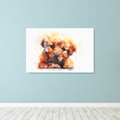 Watercolor Puppy Leinwanddruck (Insitu (Holzboden))